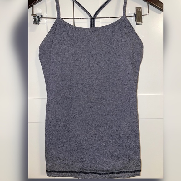 Lululemon Athletica power Y tank black pin stripes Size 4 - Picture 3 of 8